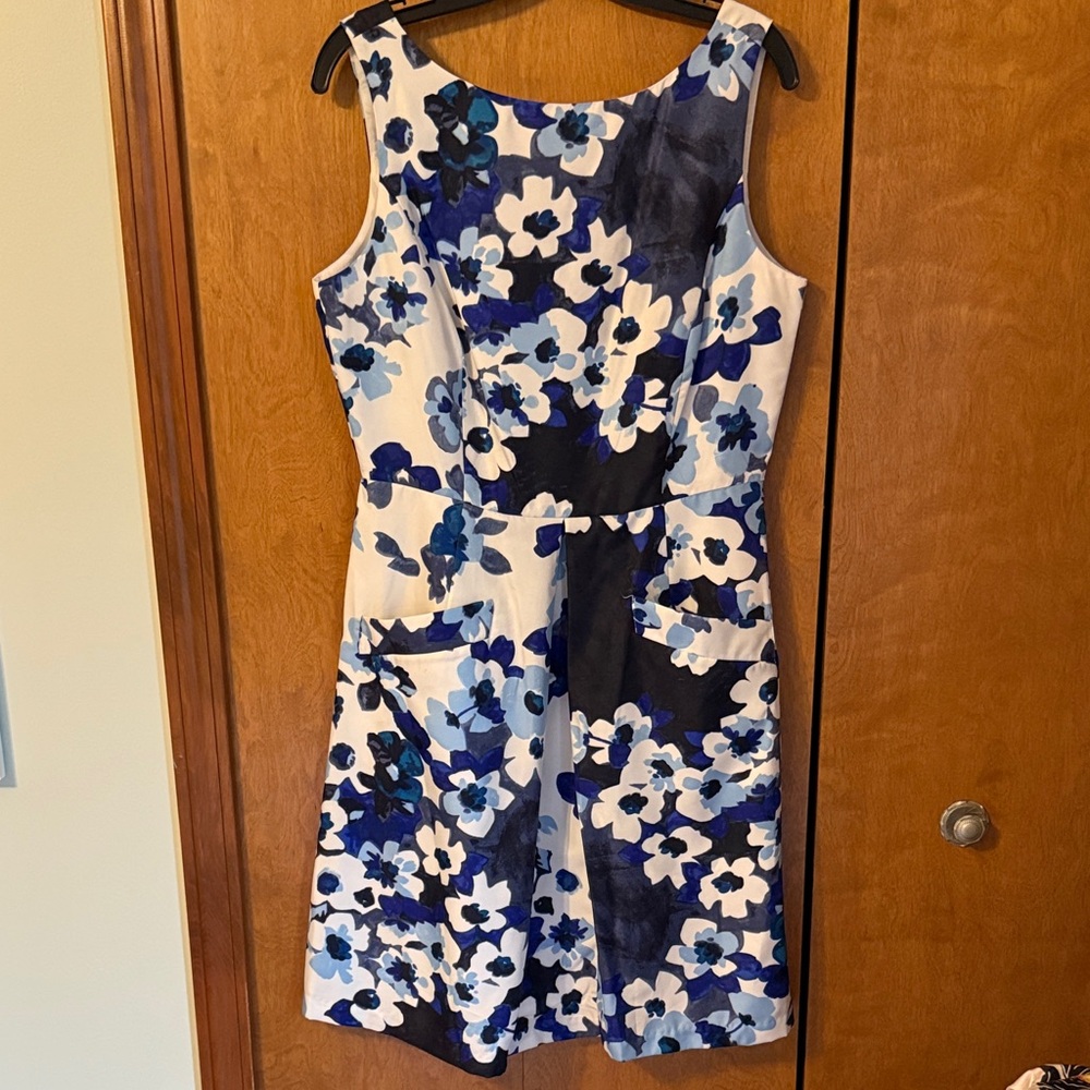 Donna Morgan Blue and White Floral Dress